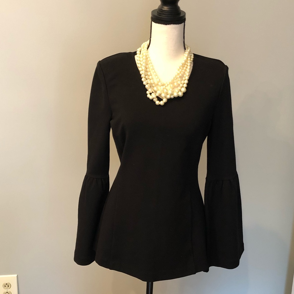CAbi NWOT Bell Sleeve Black Top